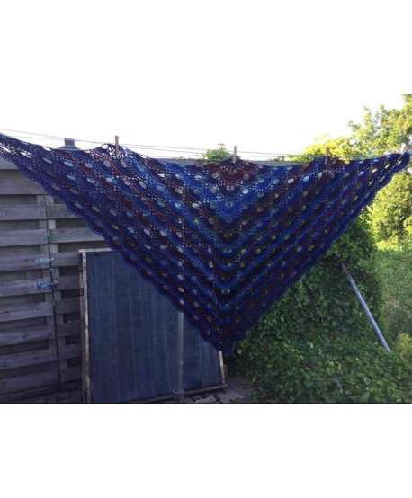 Omslagdoek blauw/rood, Handmade by Smit